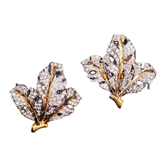 Gold Diamant Clip Ohrringe