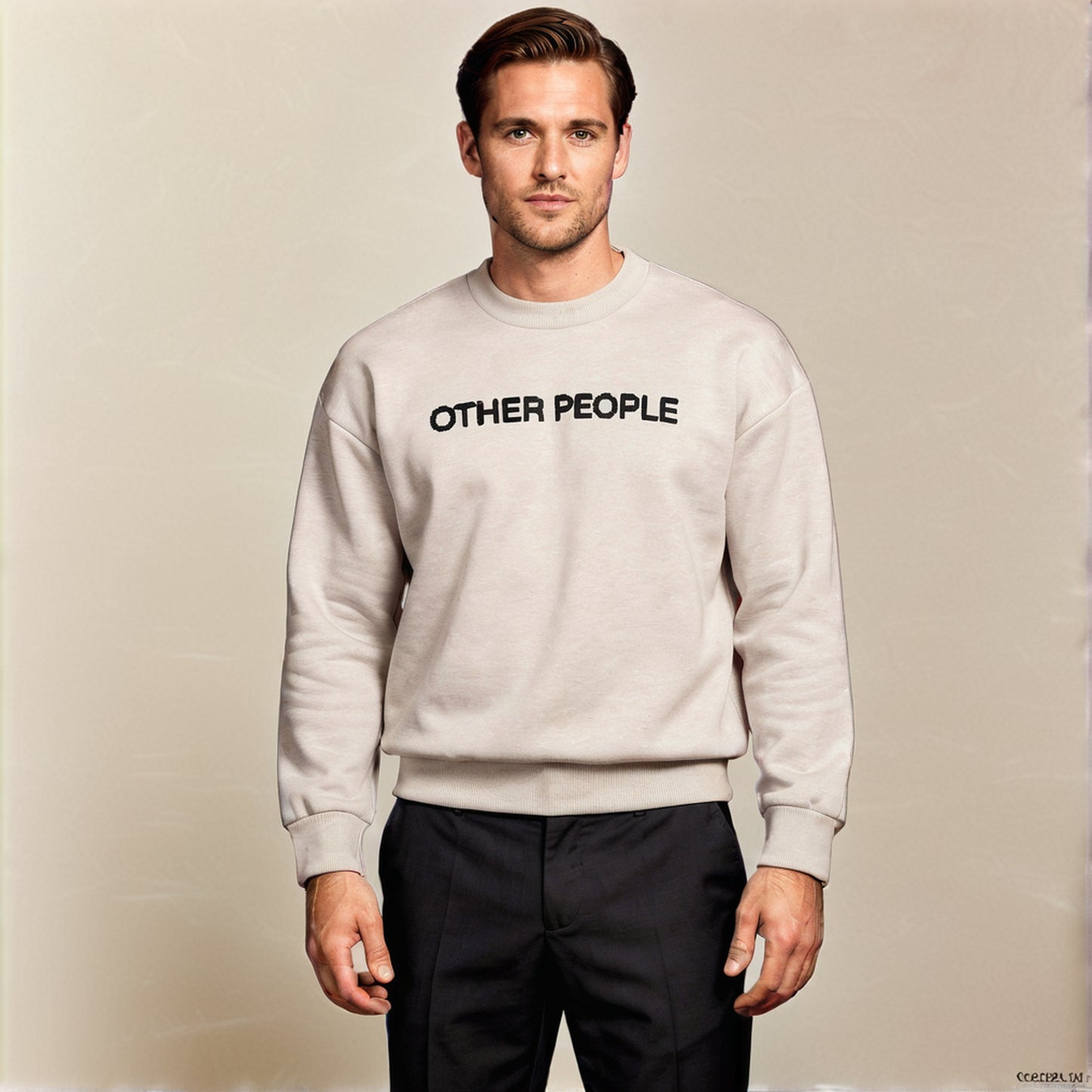 Relaxed fit knitted crew neck sweater