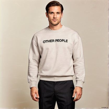 Relaxed fit knitted crew neck sweater
