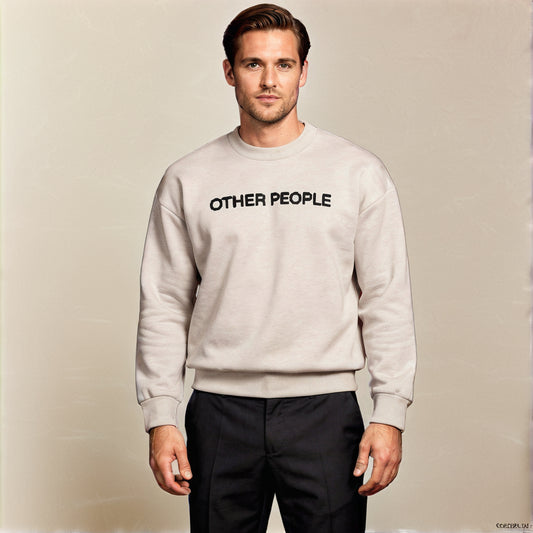 Relaxed fit knitted crew neck sweater