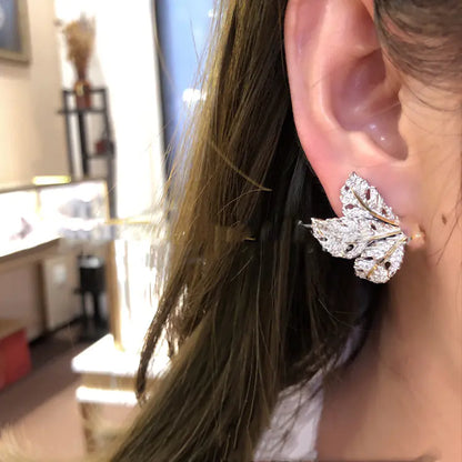 Gold Diamant Clip Ohrringe